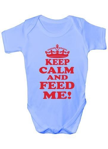Keep Calm And Feed Me Baby Onesie Vest