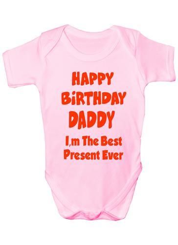 Happy Birthday Dad Best Present Babygrow Vest