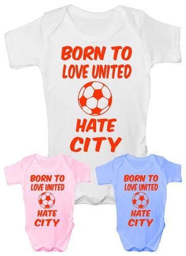 Love Man United Hate Man City Football Baby Onesie Vest