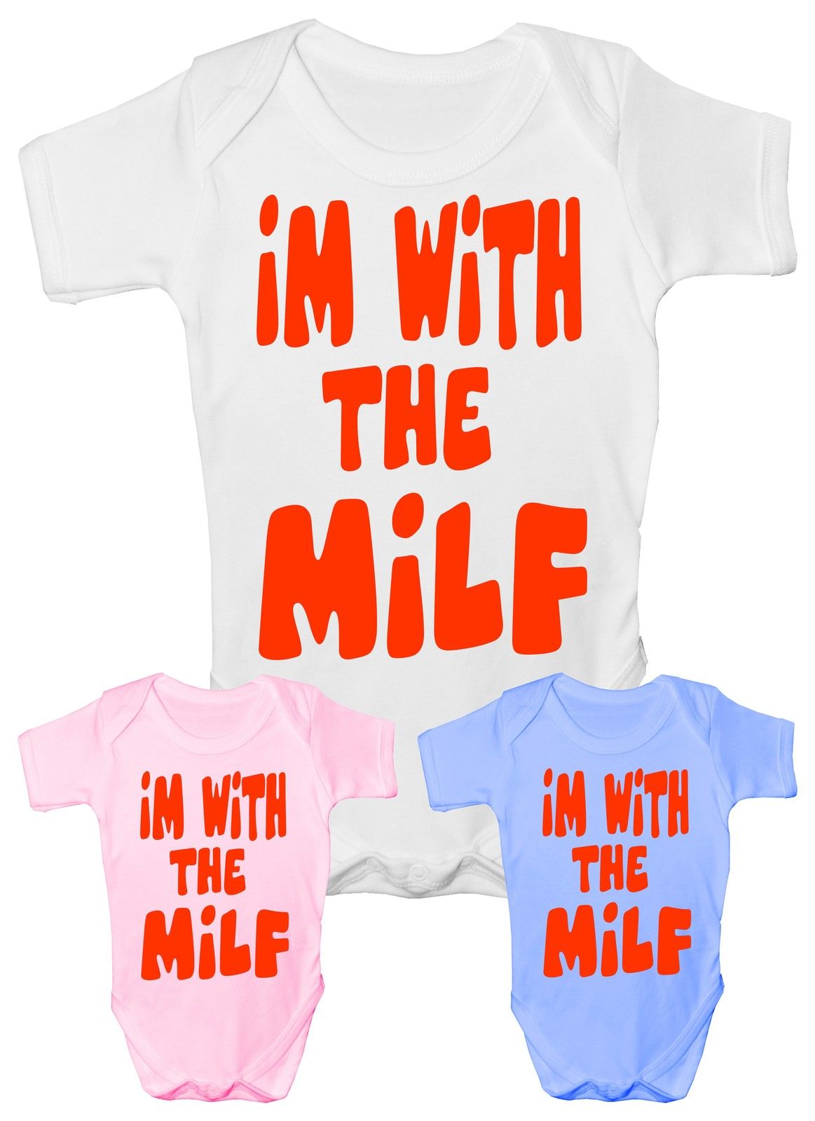 I'm With The Milf Funny Baby Onesie Vest Babies