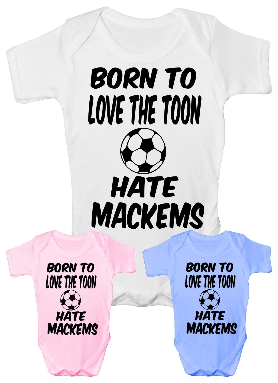 Love Toon Hate Mackems Newcastle Baby Onesie Vest