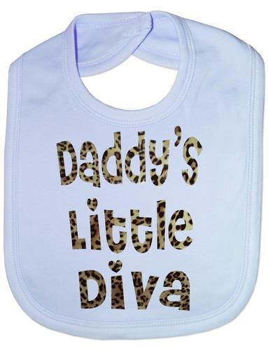 Print4U Unisex Baby's Daddy's Little Diva In Animal Print Bib