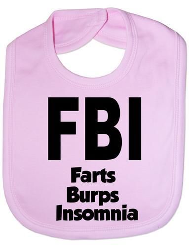 FBI Farts Burps Insomnia Baby Bib