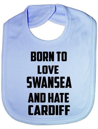 Born To Love Swansea & Hate Cardiff Baby Bib