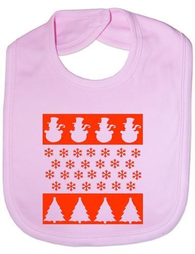 Christmas Scene / Snowman Babygrow Babies Bib