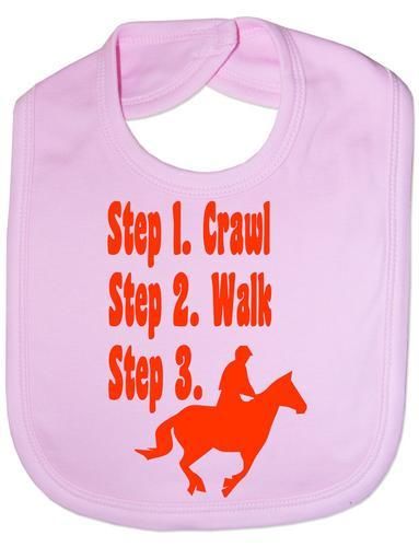 Steps To a Horse Riding Baby Bib