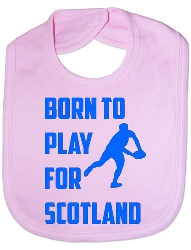Born To Play For Scotland Rugby Baby Bib