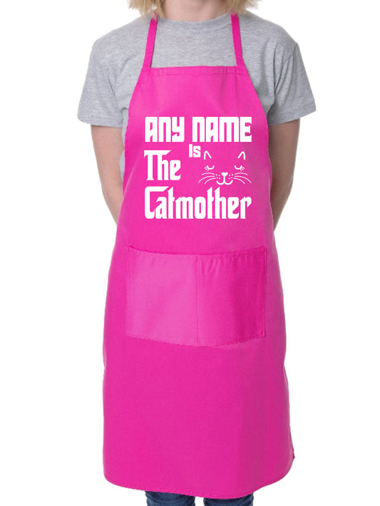 The Catmother Apron Any Name Pet Lover Gift Personalised BBQ Cat Lover