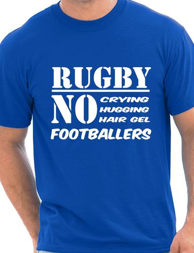 Funny Mens Rugby Shirt No Footballers T-Shirt