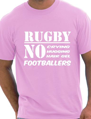 Funny Mens Rugby Shirt No Footballers T-Shirt
