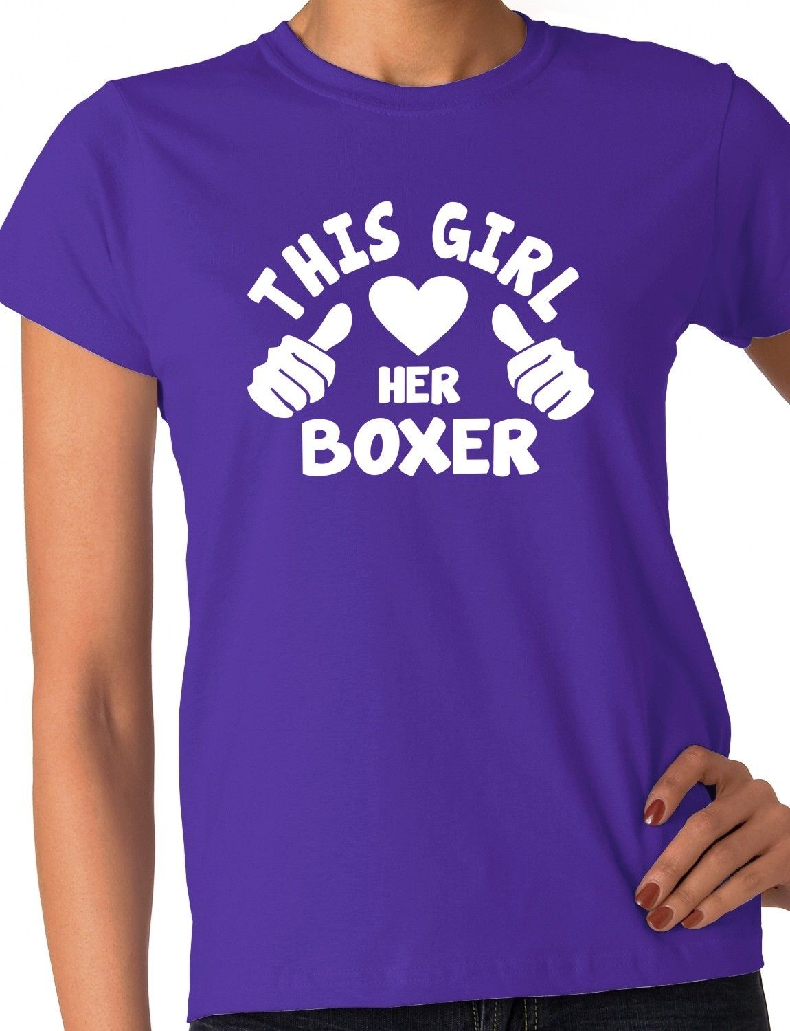 This Girl Loves Her Boxer Dog Ladies T-shirt