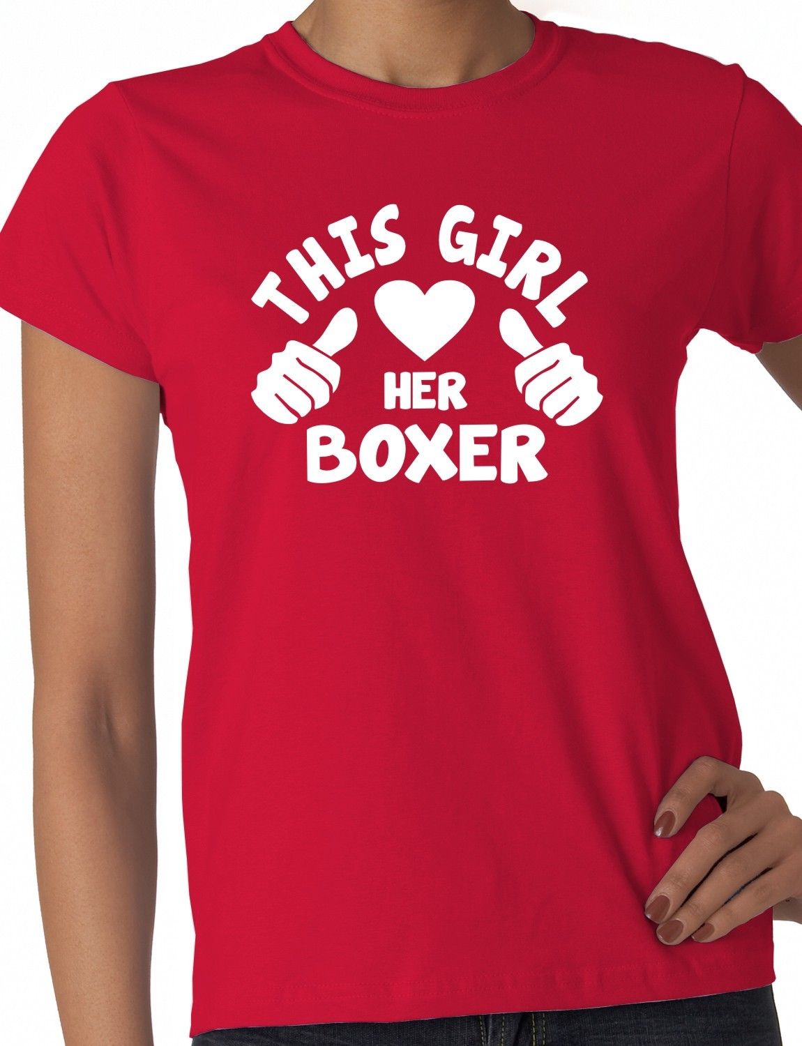 This Girl Loves Her Boxer Dog Ladies T-shirt