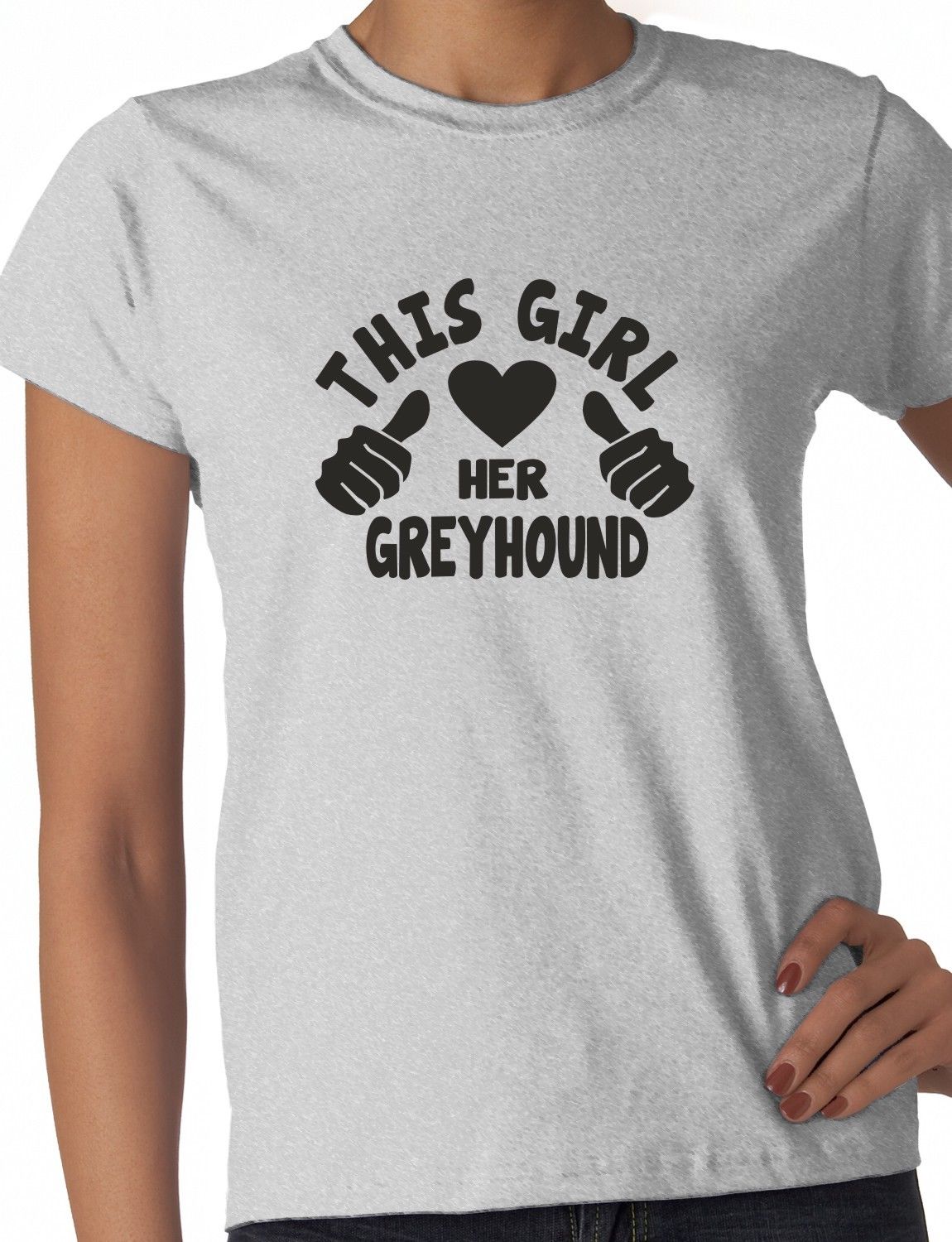 This Girl Loves Her Greyhound Dog Ladies T-shirt