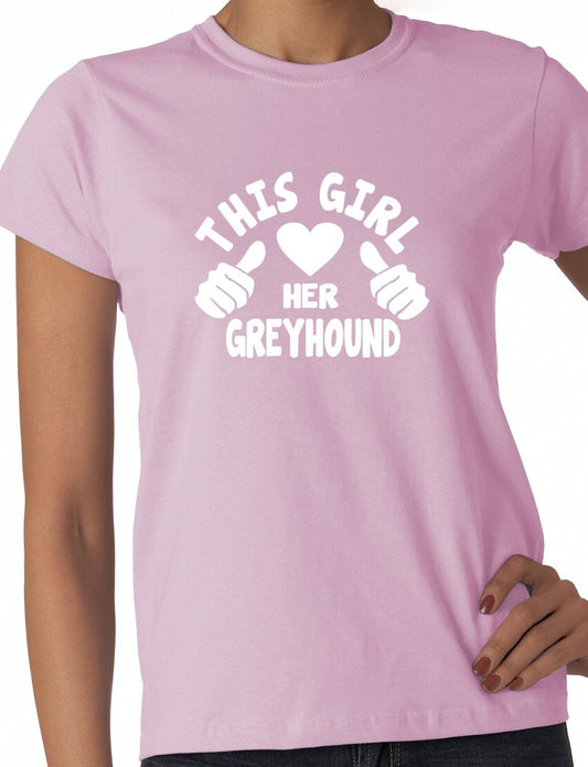 This Girl Loves Her Greyhound Dog Ladies T-shirt