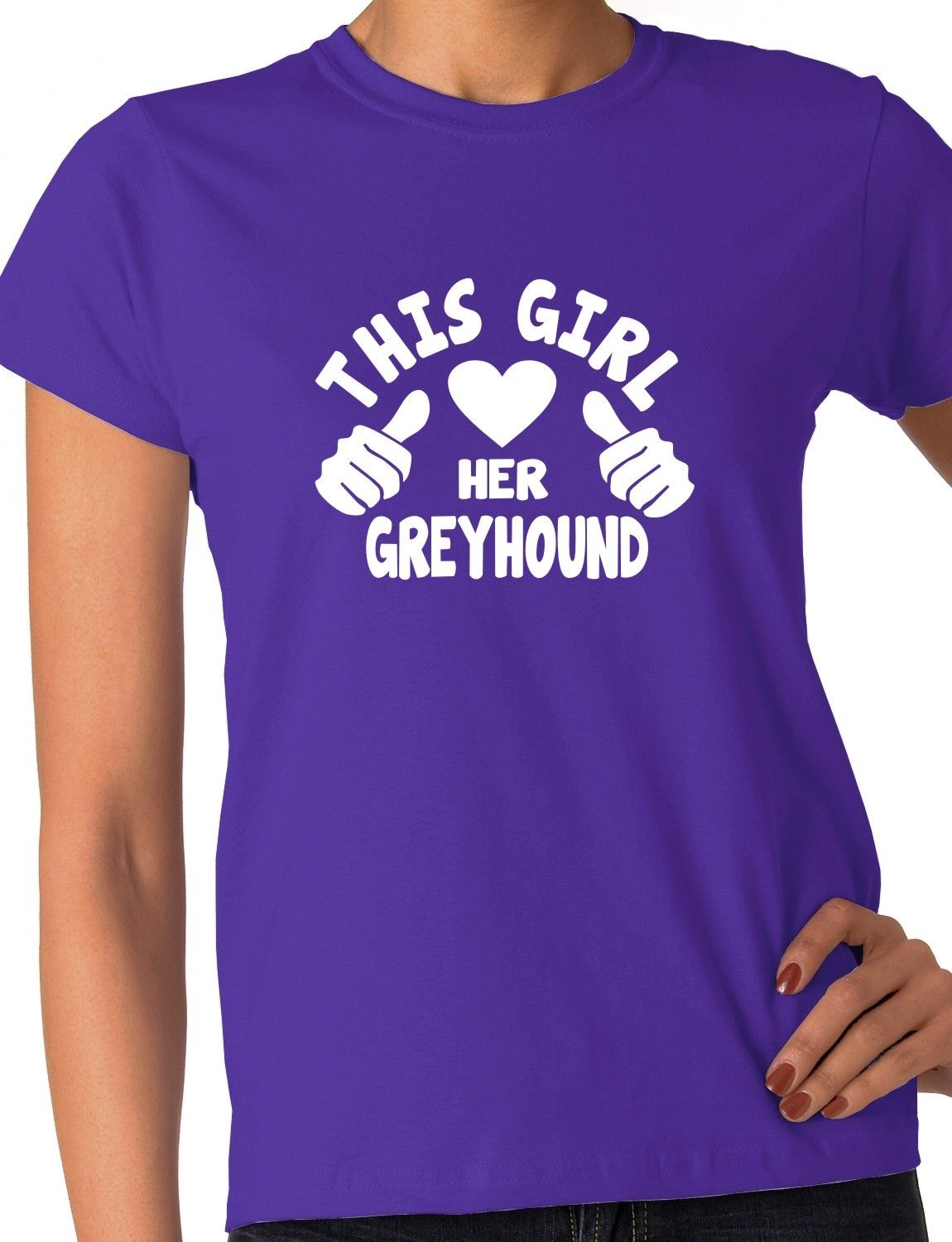This Girl Loves Her Greyhound Dog Ladies T-shirt