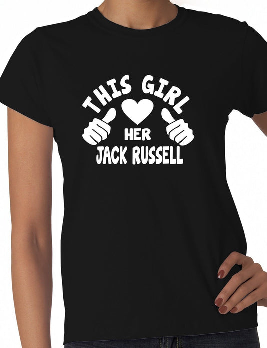 This Girl Loves Her Jack Russell Dog Ladies T-shirt
