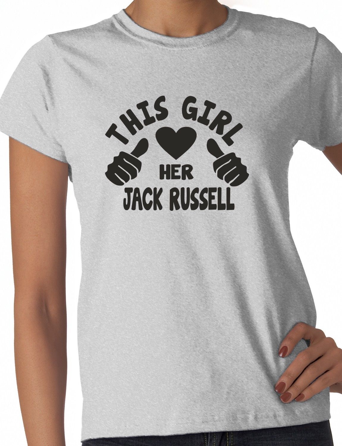This Girl Loves Her Jack Russell Dog Ladies T-shirt