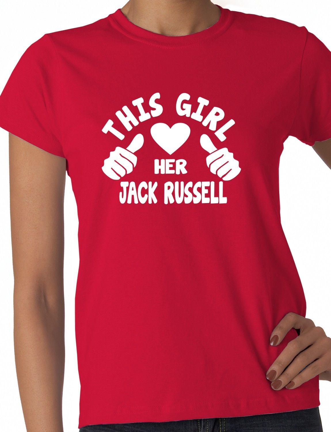 This Girl Loves Her Jack Russell Dog Ladies T-shirt