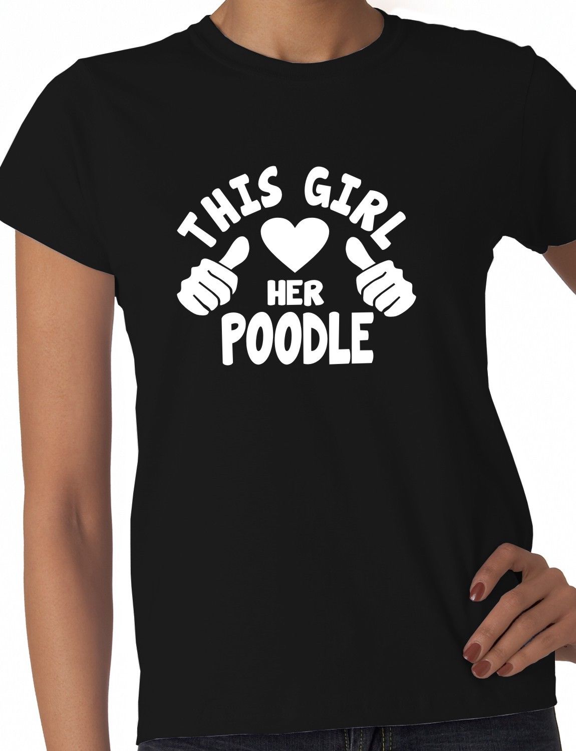 This Girl Loves Her Poodle Dog Ladies T-shirt
