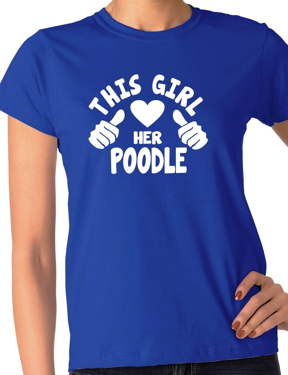 This Girl Loves Her Poodle Dog Ladies T-shirt