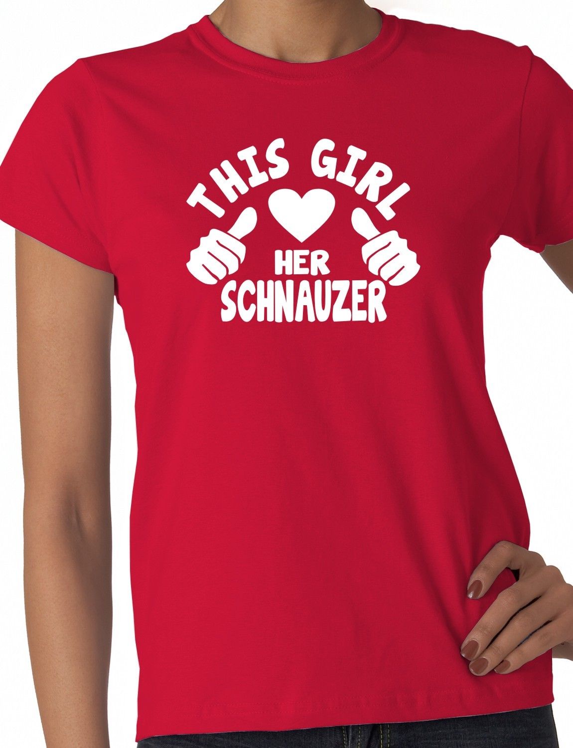 This Girl Loves Her Schnauzer Dog Ladies T-shirt