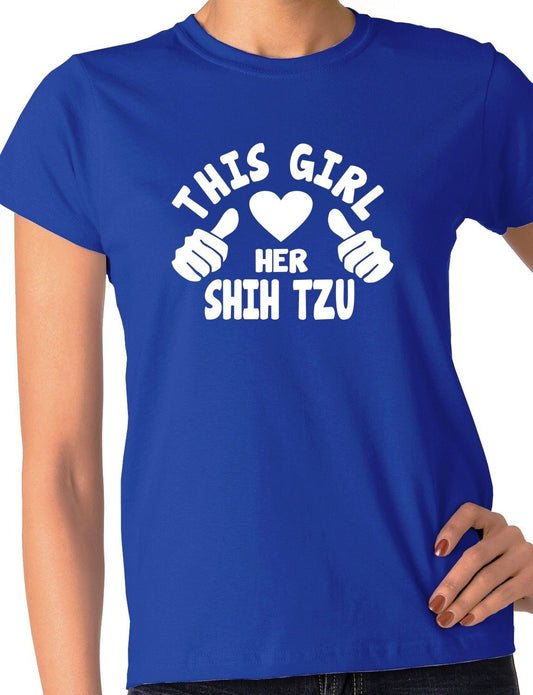This Girl Loves Her Shih Tzu Dog Ladies T-shirt
