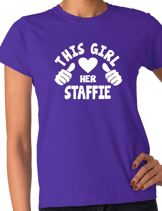 This Girl Loves Her Staffie Dog Ladies T-shirt
