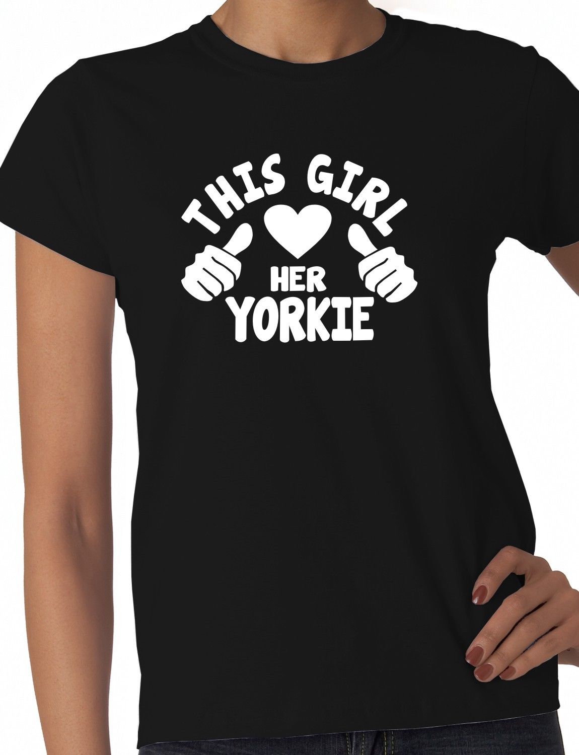 This Girl Loves Her Yorkie Dog Ladies T-shirt