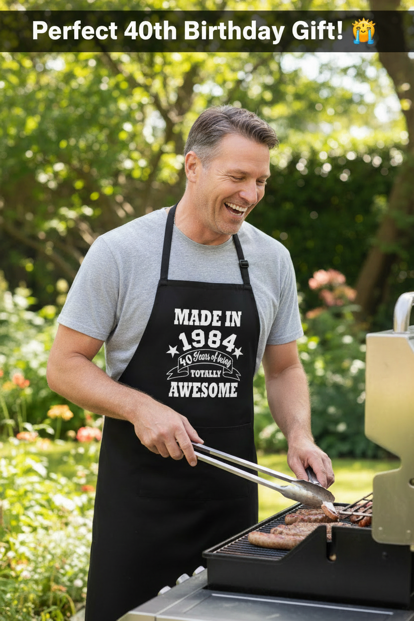 Made In 1986 - 40 Years of Being Totally Awesome BBQ Apron
