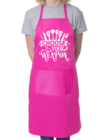 Apron Choose Your Weapon Gift For Her Gift For Him Funny Birthday Gift