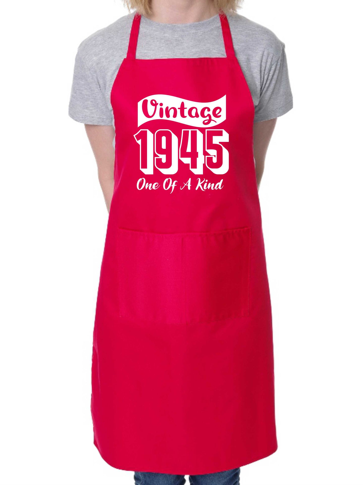 80th Birthday Vintage 1945 Age 80 Funny Apron Novelty Baking BBQ