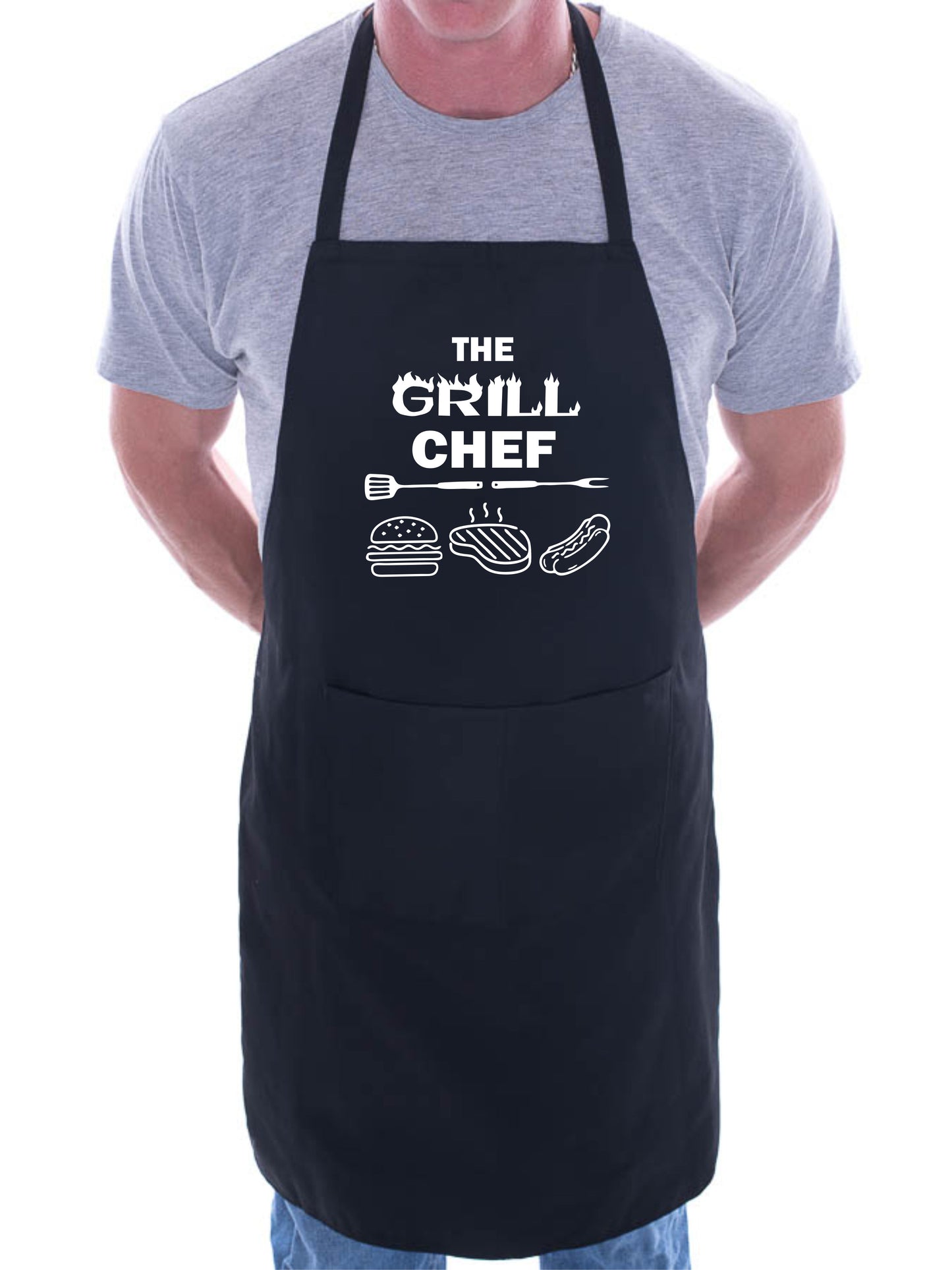 The Grill Chef  Apron Funny  Father's Day Birthday Gift Cooking Baking BBQ