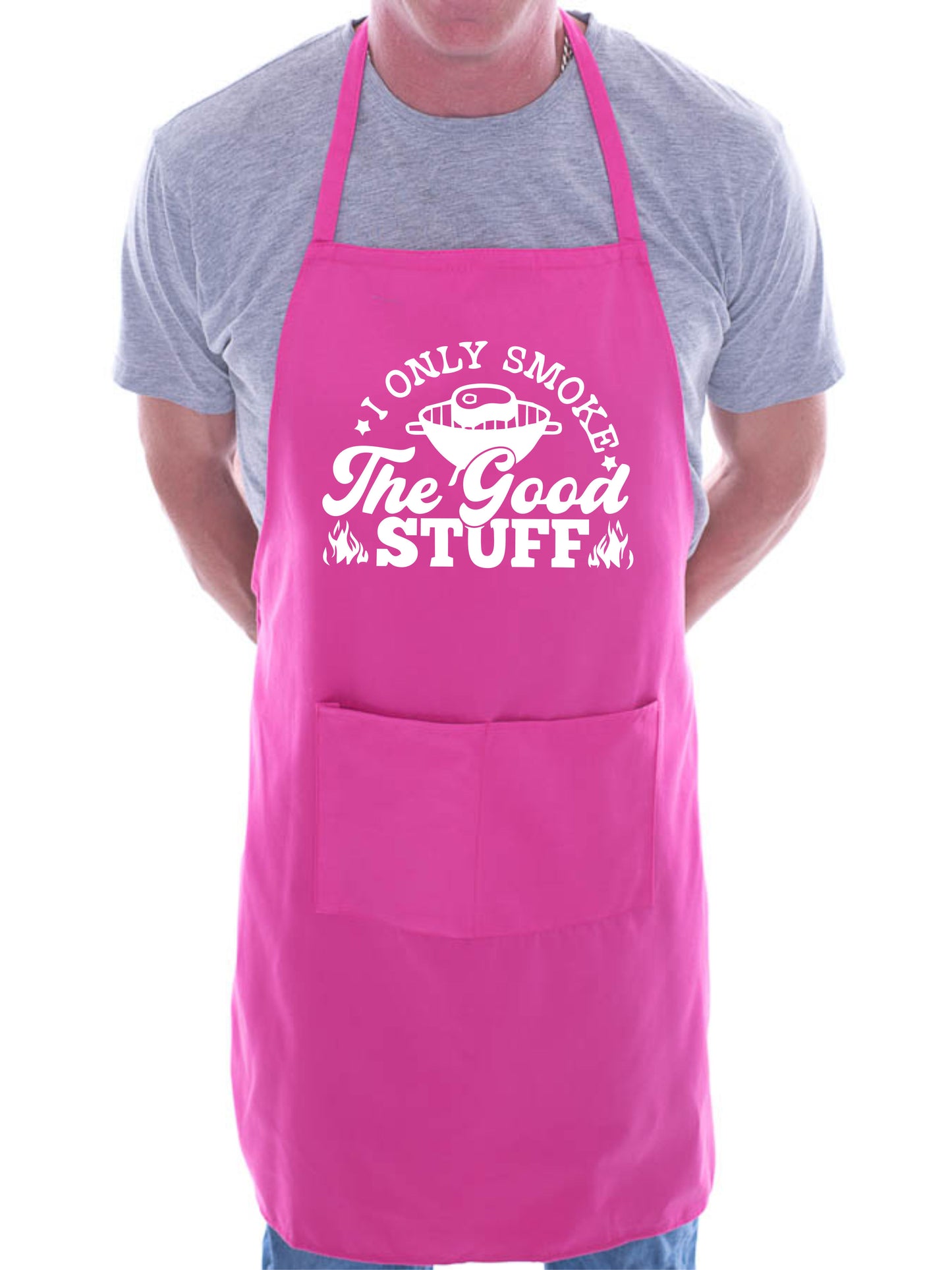 Only Smoke The Good Stuff Funny Apron Father's Day Birthday Gift Cooking BBQ