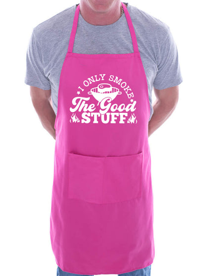 Only Smoke The Good Stuff Funny Apron Father's Day Birthday Gift Cooking BBQ
