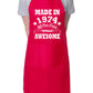 50th Birthday Made In 1974 BBQ Cooking Funny Novelty Apron