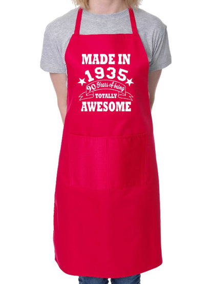 90th Birthday Made In 1935 BBQ Cooking Funny Novelty Apron