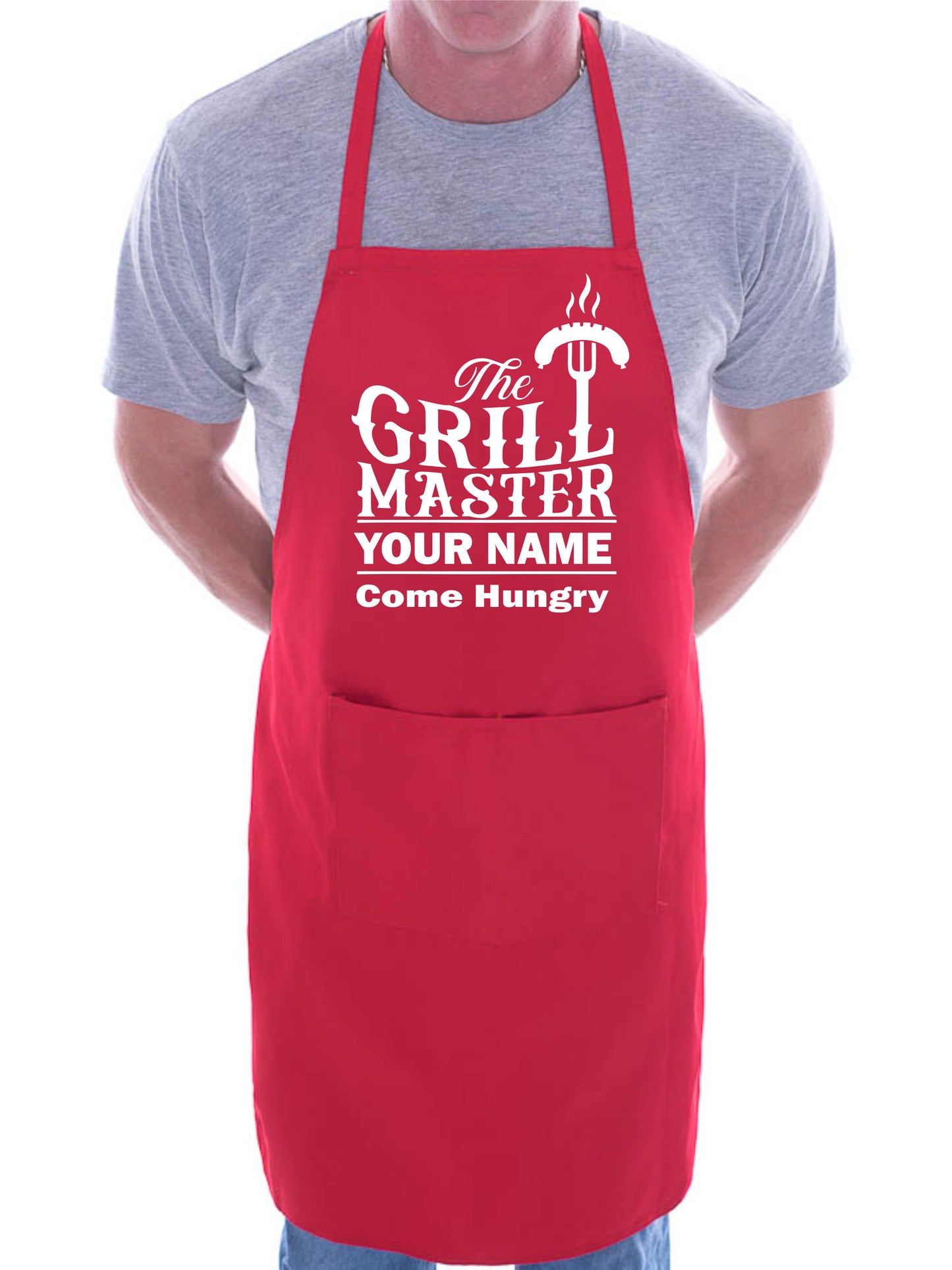 Personalised Apron The Grill Master Any Name Father's Day Birthday Funny Gift