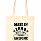Made In 1994 30th Birthday Tote Bag Shopping Tote Reusable Bag For Life