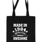 Made In 1984 Tote Bag 40th Birthday Shopping Tote Reusable Bag For Life