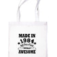Made In 1984 Tote Bag 40th Birthday Shopping Tote Reusable Bag For Life