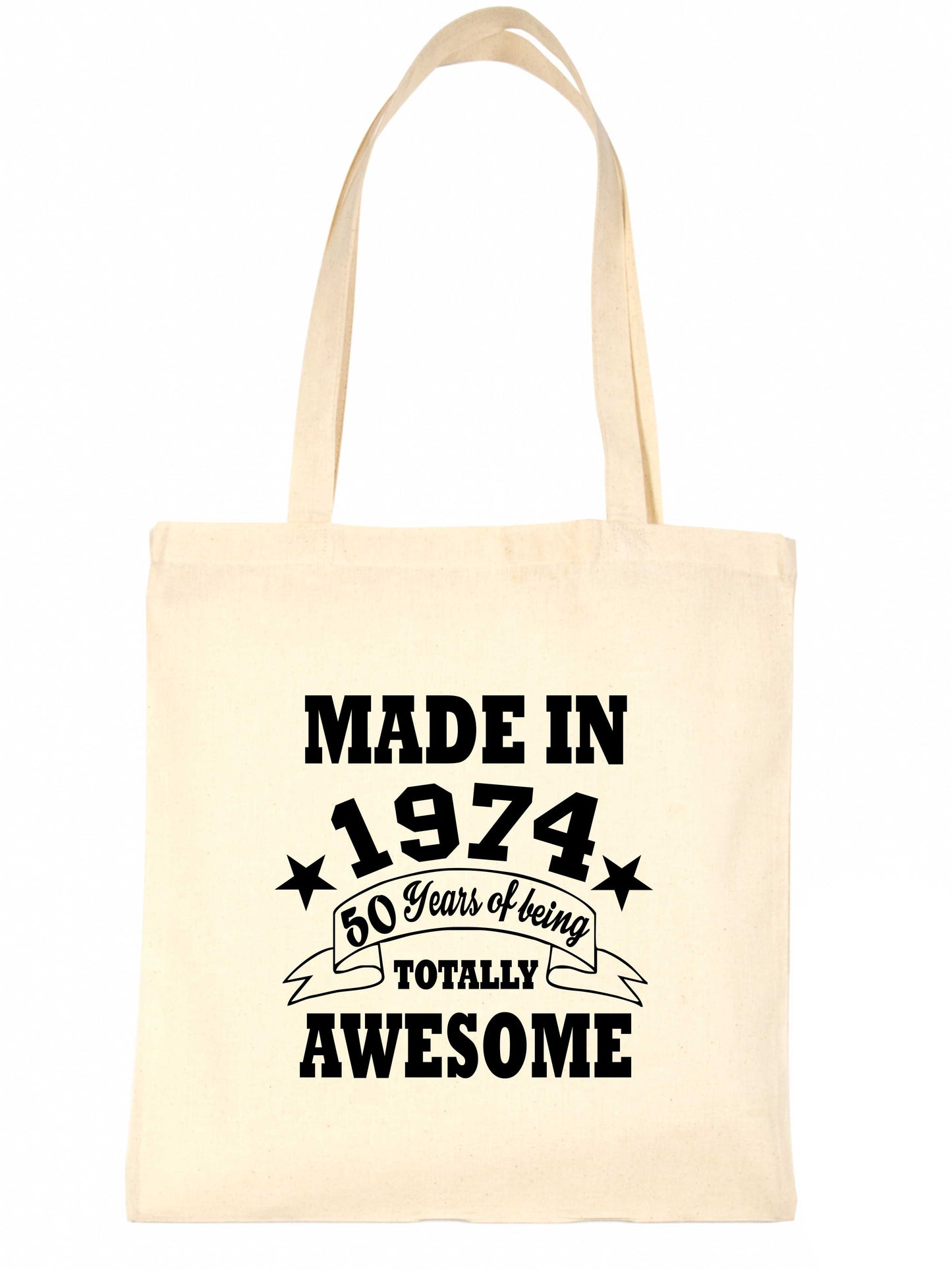 Made in 1974 Tote Bag 50th Birthday Shopping Tote Reusable Bag For Life