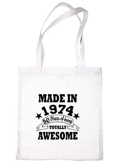 Made in 1974 Tote Bag 50th Birthday Shopping Tote Reusable Bag For Life