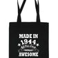 Made In 1944 Tote Bag  80th Birthday Shopping Tote Reusable Bag For Life