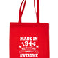 Made In 1944 Tote Bag  80th Birthday Shopping Tote Reusable Bag For Life