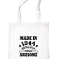 Made In 1944 Tote Bag  80th Birthday Shopping Tote Reusable Bag For Life
