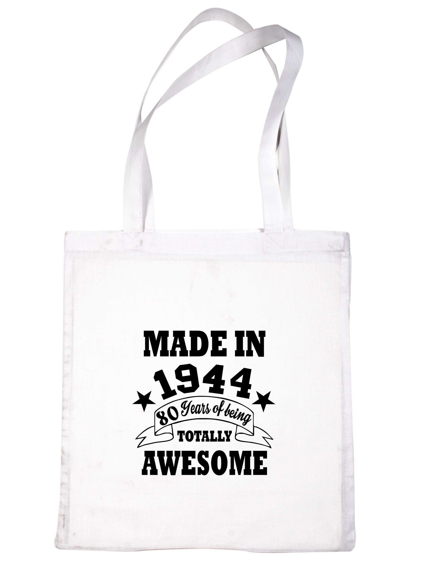 Made In 1944 Tote Bag  80th Birthday Shopping Tote Reusable Bag For Life