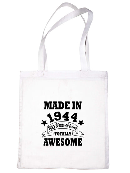 Made In 1944 Tote Bag  80th Birthday Shopping Tote Reusable Bag For Life