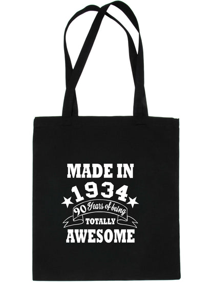 Made In 1934 Tote Bag 90th Birthday Shopping Tote Reusable Bag For Life