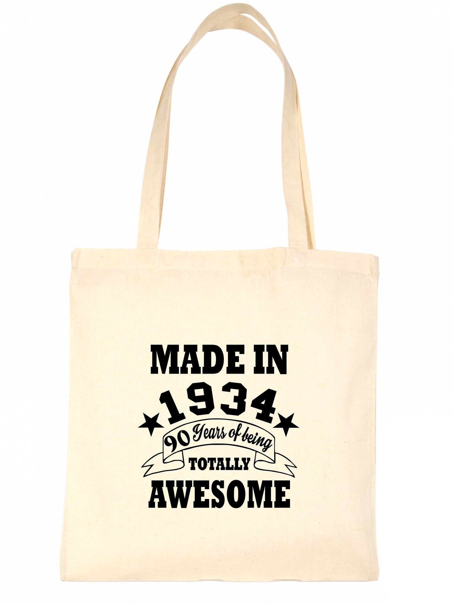 Made In 1934 Tote Bag 90th Birthday Shopping Tote Reusable Bag For Life