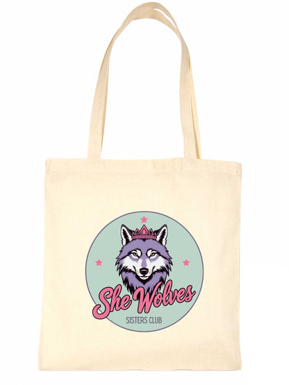 She Wolves Sisters Club Lightweight Cotton Tote Bag